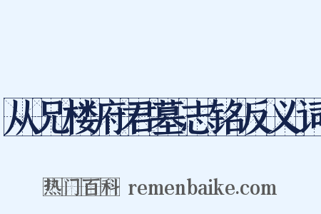 从兄楼府君墓志铭反义词是什么意思的图片